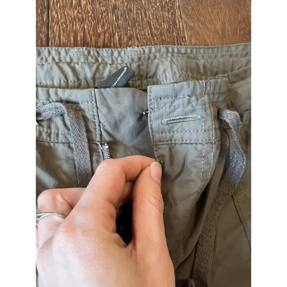 THE NORTH FACE Pants Women’s Sz 16 Green Roll Tab Hiking Poly Stretch Cargo - Picture 6 of 7